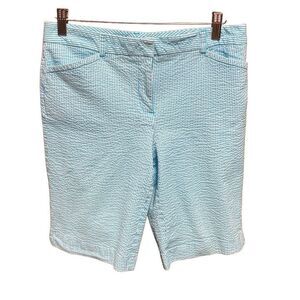 Charter Club Blue Seersucker Bermuda Shorts Size 6